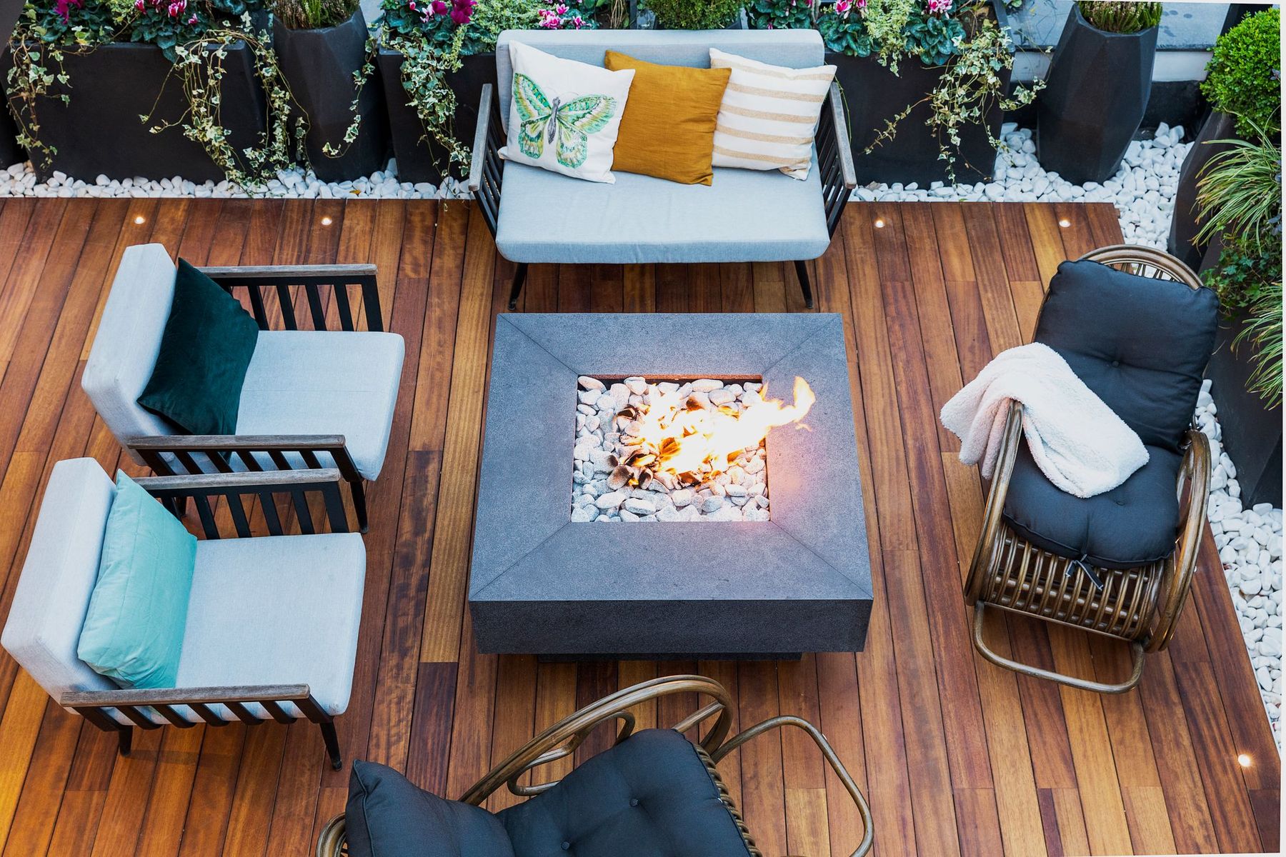Evening on a custom outdoor living space